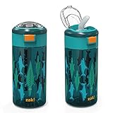 Zak Designs Genesis Non BPA Plastic 18 oz Kids Water Bottle 2 Pieces set Leak-Proof Design is Perfect for Outdoor Sports with Interchangeable Lid and Built-In Carry Handle, Underwater