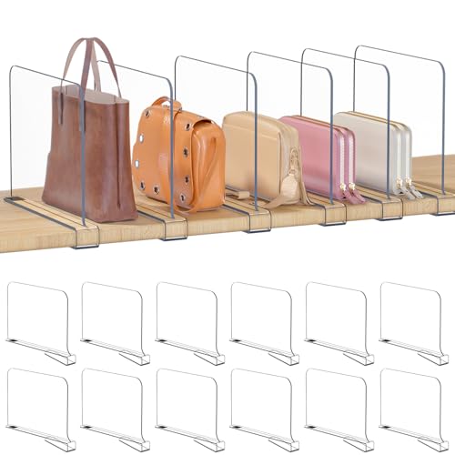 Purse Organizer for Closet Shelf Dividers: 8" Tall X 12"