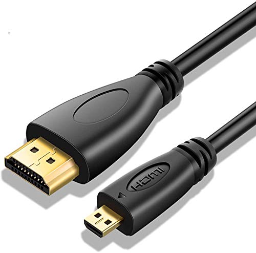 Vemico Micro HDMI-kabel, ultra dunne en flexibele micro HDMI naar HDMI-kabel 1,5 M voor Rapberry Pi 4B, dunste slanke micro HDMI-kabel, ondersteunt 4K @60Hz, UHD, 3D, Ethernet, ARC