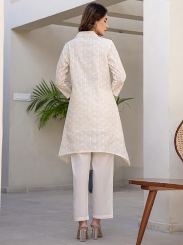 Image of INDO ERA Women's Cotton Ethnic Co-Ord Set | Kurta Pant Set | Stylish Cotton Suit Set for Women,10123