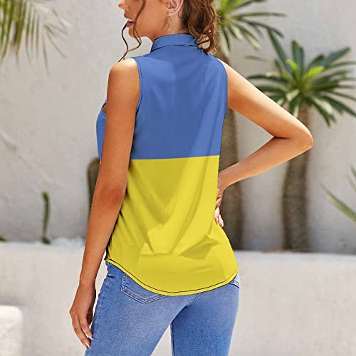 TAIZIYEAH Elegant Casual Ukraine Flag Sleeveless Clothes for Women Girl's Summer Sun Beach M2