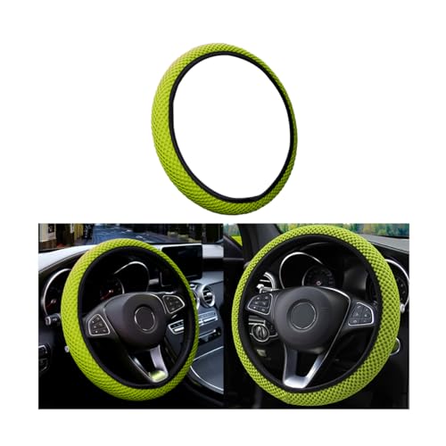 CGEAMDY Couvre Volant en Microfibre de Soie Respirante, 37-38cm, Chaud en Hiver et Frais en Été, Antidérapant, Durable Accessoire Voiture (Vert Tendre)