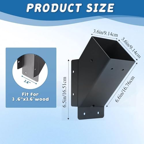 Kit de 4 soportes angulares de esquina de 45 grados para pérgola, conectores resistentes para postes y vigas de madera, bordes de escritorio, pérgolas y cenadores, kit DIY miniatura 2