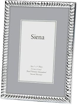 Siena Spiral Rope Silver Picture Frame, Tarnish Resistant Finish, Perfect Photo Frame for any End Table, Credenza, Shelf, or Nightstand, Silver 5x7