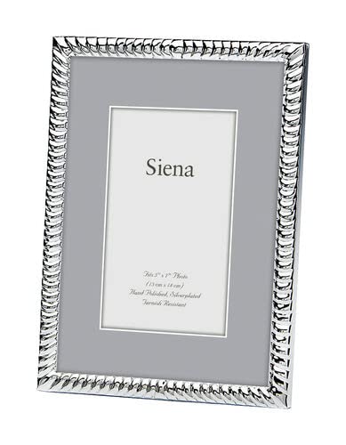 Siena Spiral Rope Silver Picture Frame, Tarnish Resistant Finish, Perfect Photo Frame for any End Table, Credenza, Shelf, or Nightstand, Silver 5x7 Siena Spiral Rope Silver Picture Frame, Tarnish Resistant Finish, Perfect Photo Frame for any End Table, Credenza, Shelf, or Nightstand, Silver 5x7