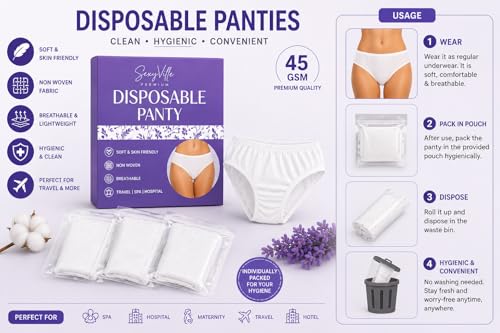 Image of 45 GSM Double Layerd Disposable Panties for Women Travel Double Layerd Spa Saloon Innerwear use and Throw Panty Disposable Panty White