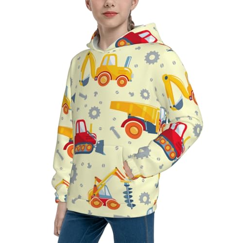 Heavy Equipment Kid Hoodies Boys Sweatshirts Girls Pullover with Pocket2