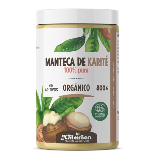Manteca de Karité Ecológica 800 g - 100% Vegetal - Sin aditivos - Sin Refinar - para Cuerpo - Cara - Piel - Pelo- Uñas - Cabello