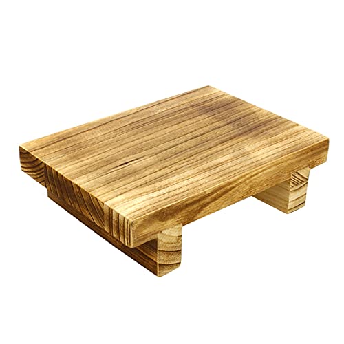 Wooden Step Stool for Adults - Multipurpose Bedside and Kitchen Ladder, Outdoor Bench, Flower Pot Shelf, Toilet Riser (Brown)