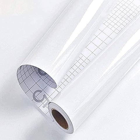 Decoroom Self Adhesive White Glossy Wallpaper Cover