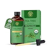 Carno Calm Tea Tree Oil for Skin– 100% Pure Organic Tea Tree Essential Oil for Face, Scalp, Nails, and Toenail – Therapeutic Grade Tree Tea Oil for Hair Growth & Acne | 1.7 fl. oz