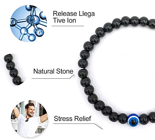 Evil Eye Bracelet 6mm Natural Stretch Adjustable Beaded Bracelets for Men2