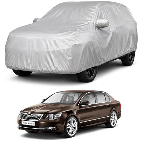 Image of Autofact Car Body Cover Compatible with Superb | Custom Fit Car Cover | 100% Water-Resistant| Triple-Stitched Lightweight Fabric | Dustproof | Indoor & Outdoor Use | Elastic Bottom