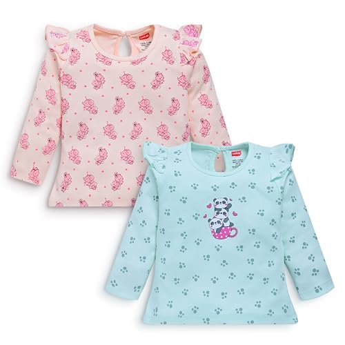 Image of LuvLap Baby Girls 100% Cotton Full Sleeve Girls Top, Pack of 02