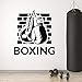 QIANGTOU Boxe Logo Vinyle Sticker Mural Gants De Boxe Gym Sports Combats Arts Martiaux Stickers Muraux pour Boxe Gym Décoration Conception 47x43cm
