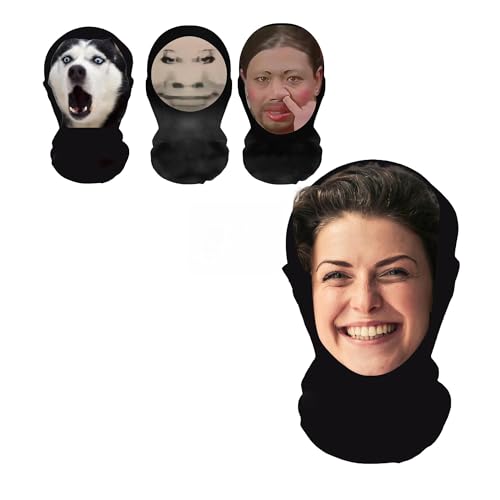 Eiennoai Maschera facciale personalizzata con stampa - Aggiungi foto/testo/logo, maschera scherzosa riutilizzabile per Halloween, Cosplay e feste di ruolo