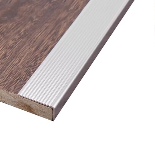 Profilé antidérapant aluminium argenté pour bordures d'escalier 90x5x3 cm - Lot de 3 nez de marche