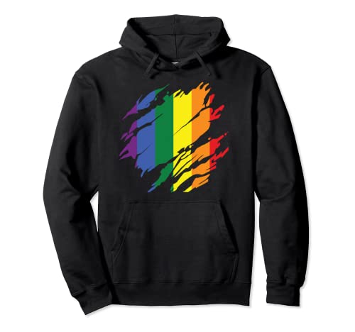 Regenbogen-Design Pullover Hoodie