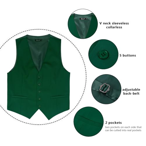 Image of Alizeal Mens Classic Solid Suit Vest Regular Fit Tuxedo Waistcoat | Classic for Wedding Business Daily Wear Wedding