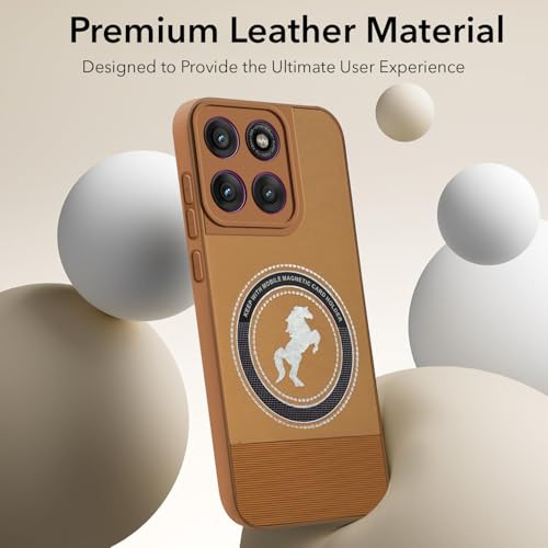 Image of Jkobi PU Leather Finish Back Cover Case for Motorola Moto Edge 60 Pro (Professional Minimalist Texture | MagSafe Compatile | Camera Protection | Sleek Sober Formal)