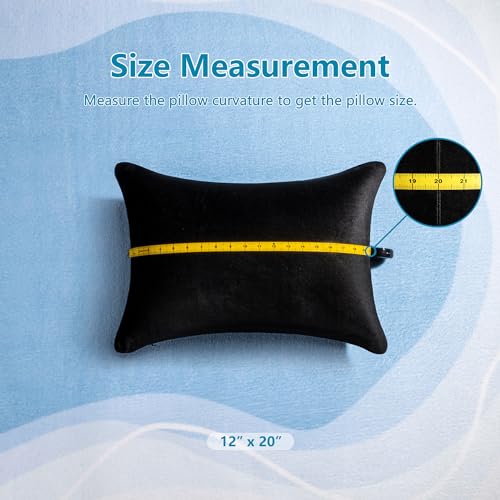 Image of AM AEROMAX 12 x 20 Pillow Insert (Pack of 2) Memory Foam Lumbar Support Throw Pillow Sham Rectangular for Decorative Cushion Bed Couch Sofa Without Deform After Longtime Use(Black)