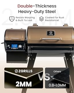 Z GRILLS ZPG-450A2 Wood Pellet Grill & Smoker, PID V3.0 Controller, 459 Sq in Cook Area, Foldable Shelf, Meat Probe, Rain Cover, 8 in 1 BBQ Grill Outdoor Auto Temperature Control, Bronze
