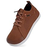 WateLves Toddler Little Kids Wide Barefoot Shoes Boys Girls Minimalist Sneakers Lightweight Breathable Walking Shoes | Naturally Splay | Flexible Fit (Brown, 24)