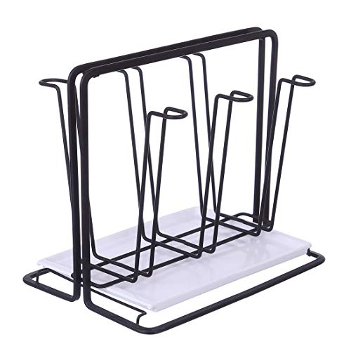 NNM Metall Abtropfhalter Abtropfgestell Abtropfständer Trockenständer Flaschenhalter Tassenhalter Flaschen Ständer für Sodastream Flaschen, Becher und Zubehör Cover