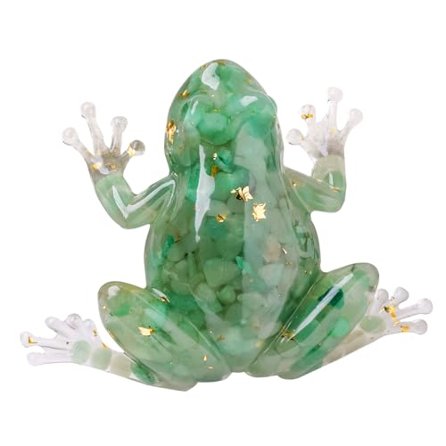 Natural Crystal Gravel Resin Frog Figurines - Healing Zen