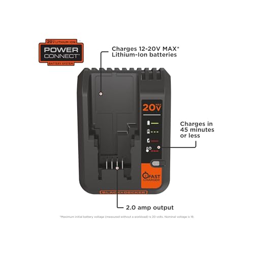BLACK+DECKER 20V MAX Lithium Battery Charger, 2 Amp (BDCAC202B) by BLACK+DECKER - Used condition - Image 3