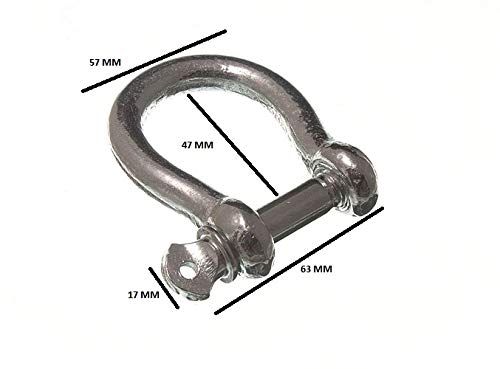 6 X 12mm Galvanised Steel Bow Shackle Pin Hitch Links