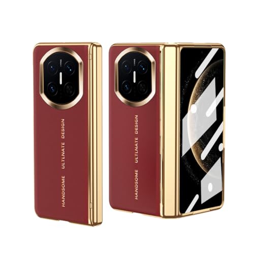 Housse en cuir Huawei Mate X6 rouge de haute qualité à rabat élégant