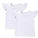 Toddler Baby Girls Ruffle Sleeve Shirt Plain Solid Sleeveless Tshirt Top Blouse Kids Casual Clothes 2PCS