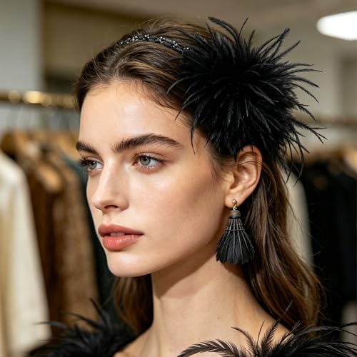 Image of CSIYANJRY99 Dainty Feather & Rose Flower Large Brooch Lapel Pins Delicate Elegant Handmade Flower Brooches Pin Classic for Wedding Party Dance Banquet for Women Dress Suit Ceremony Clothes Accessories Jewelry Valentine's Day Gifts