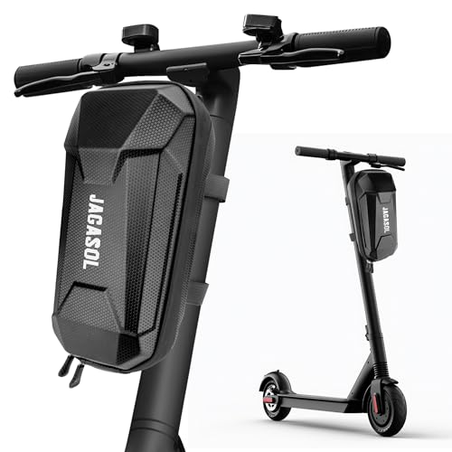 JAGASOL Electric Scooter Bag, Universal E Scooter Accessories, 3L Hard Shell, Waterproof, Portable, Reflective, Black