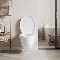 WOLTU Toilettendeckel, WC Sitz mit Absenkautomatik, Quick Release Funktion Klobrille, Kunststoff, Fast Fix/Schnellbefestigung, Softclose Scharnier Oval – Ansicht 8
