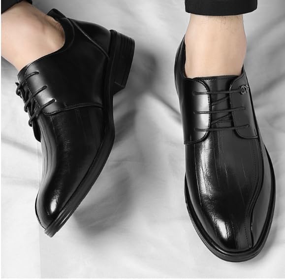 Men Formal Shoes Black Oxford Classic Dress Shoe Casual Business Lace up Sneakers Lightweight Footwear Party Dressy4