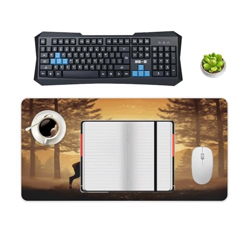 Alfombrilla para mouse grande con base de goma y diseño Elk miniatura 4