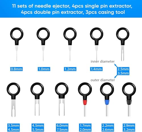 Image of Terminal Removal Tool Kit 82 Pcs Depinning Tool Electrical Connector Pin Removal Tool Kit Pin Extractor Tool Set Wire Terminal Release Tool for Automotive Car Household Devices