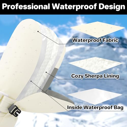 qikqik Toddler Gloves Waterproof Baby Winter Mittens Toddler Snow Mittens Baby Glove Warm Kids Winter Gloves for Boys Girls3