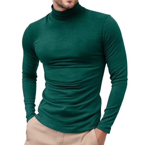 Men's Slim Fit Turtleneck Pullover Lightweight Knitted Pullover Sweaters Basic Designed Stretch Long Sleeve Sweaters3