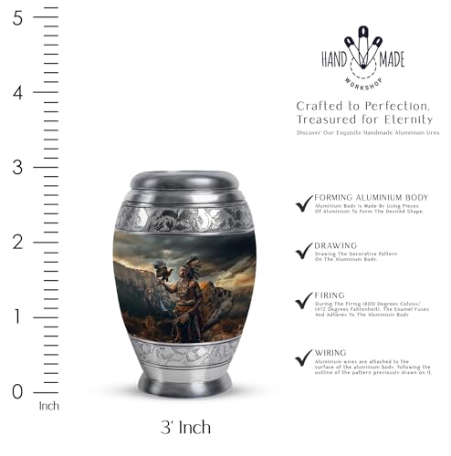 Image of Native American Urns for Human Ashes - Memorial Keepsakes - Companion Urn Pack of 2 (3 inch)