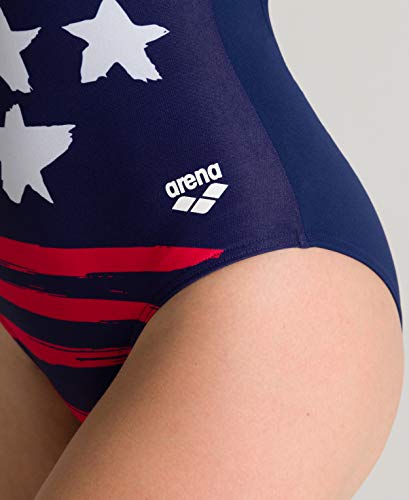 Image of Arena Women's Standard Country Flags Light Drop Back MaxLife One Piece Swimsuit