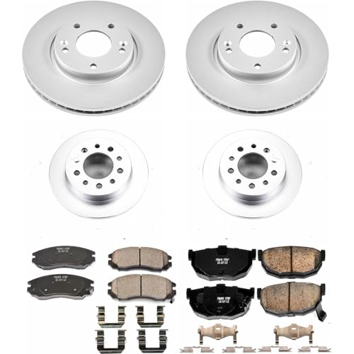 Image of PowerStop Z17 Brake Pad & Fully Coated Rotor Kit Front & Rear CRK164