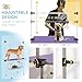 Pet Dog Grooming Table, Foldable Stainless Steel Pet Drying Grooming Table Up to 330lbs, Professional Bathing Desk for Dogs at Home with Adjustable Overhead Arms, Noose, Mesh Tray, 46''/Purple