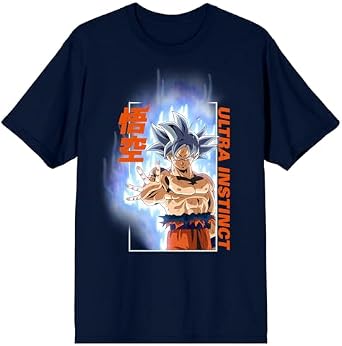 Dragon Ball Super Ultra Instinct Goku Adult Navy Crew Neck Short Sleeve T-shirt-3XL