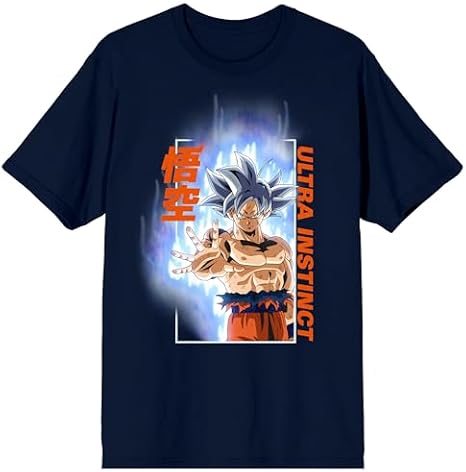 Dragon Ball Super Ultra Instinct Goku Adult Navy Crew Neck Short Sleeve T-shirt-3XL