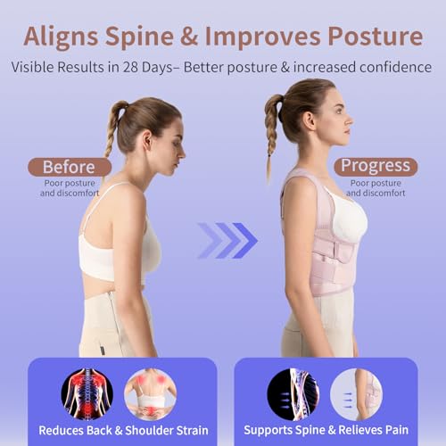 NLNYCT Posture Corrector for Women – 2-in-1 Back Brace with Shoulder Support, Adjustable Full Back Straightener for Upper & Lower Back Pain Relief, Hunchback, Scoliosis & Spine Alignment (S/M) - Thumbnail 5