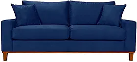Sofá Living Istambul Em Suede Essencial Estofados (Azul Marinho)