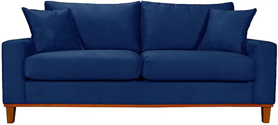 Sofá Living Istambul Em Suede Essencial Estofados (Azul Marinho)